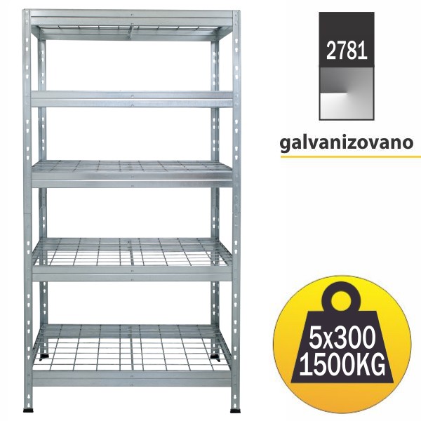 Metalna zicana polica 180x90x45cm 5x300kg