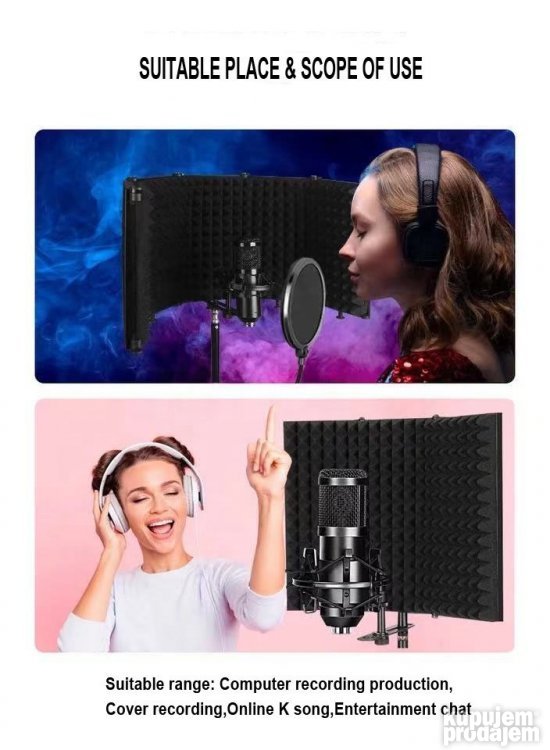Mikrofonski Sound Shield Vokalni Refleksijski Filter - Slika 6