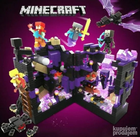Mincraft lego kocke bela tvrda led set od 915 delova - Slika 4