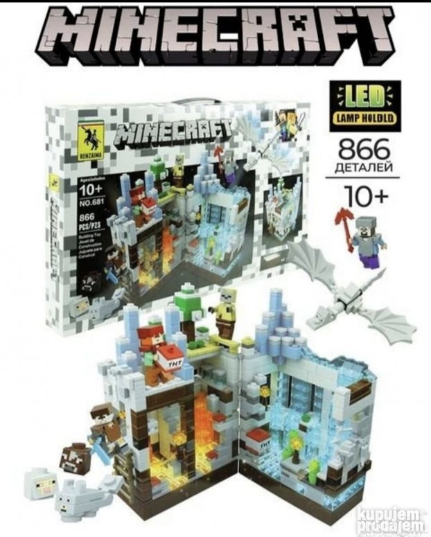 Minecraft lego kocke 866 delova LED lampa