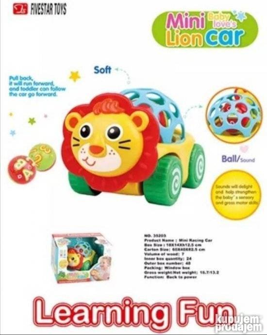 Mini lion car decija zvecka auto lav