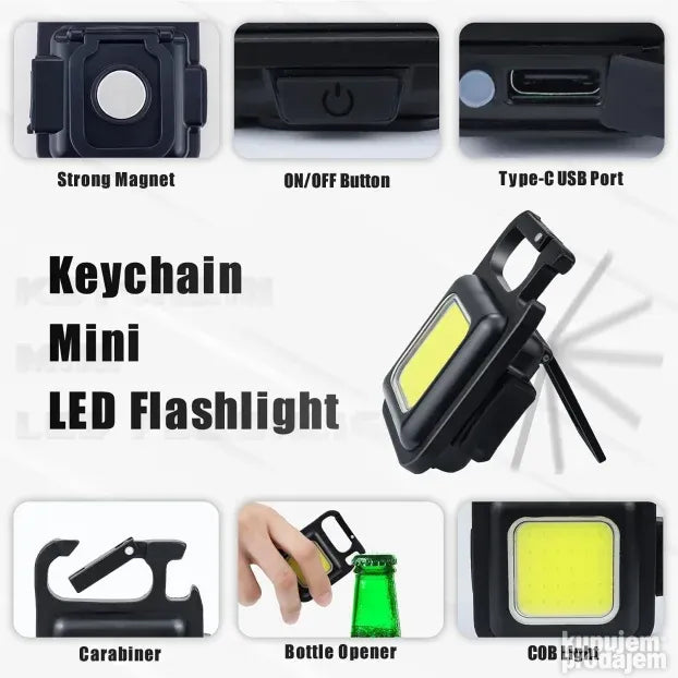 Mini punjiva COB lampa privezak