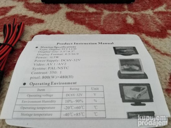 Monitor mini za autokamere novo