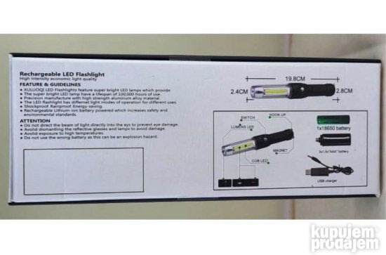 Multifunkcionalna punjiva lampa USB - Slika 4