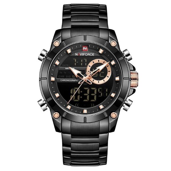 Muski sat Naviforce NF 9163 BB Crni