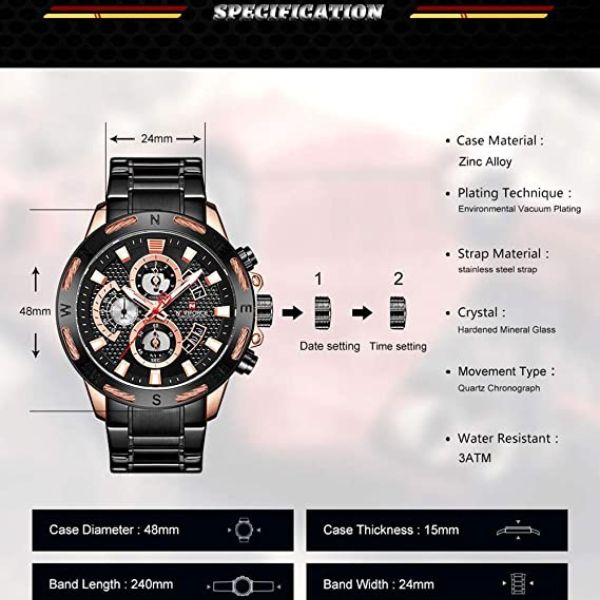 Muski sat Naviforce NF 9165 RGB