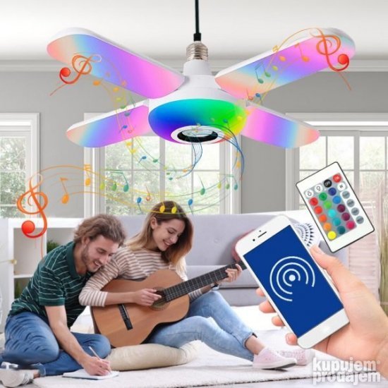 Muzicka rasklopiva lampa luster 48w sa blututom - Slika 10