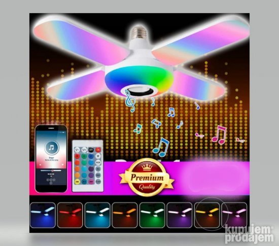 Muzicka rasklopiva lampa luster 48w sa blututom - Slika 3