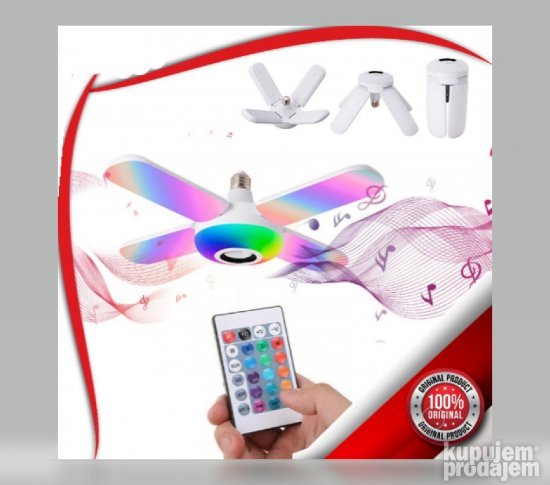 Muzicka rasklopiva lampa luster 48w sa blututom - Slika 6