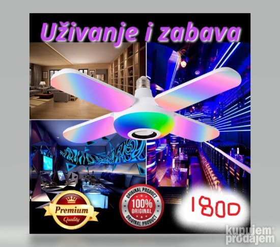 Muzicka rasklopiva lampa luster 48w sa blututom - Slika 8