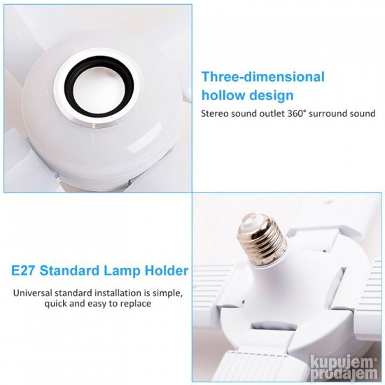 Muzicka rasklopiva lampa luster 48w sa blututom - Slika 9