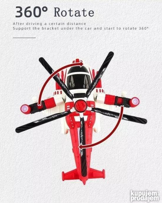 Muzicki helikopter za decu CRVENI