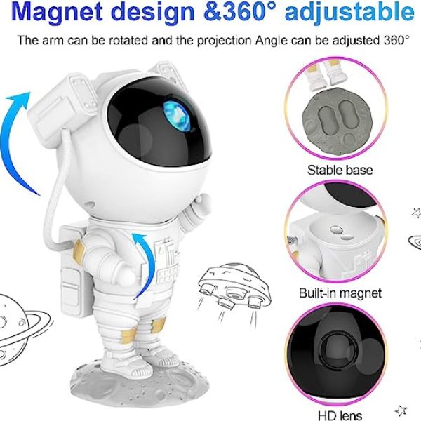 Nocno LED svetlo projektor Astronaut - Slika 6