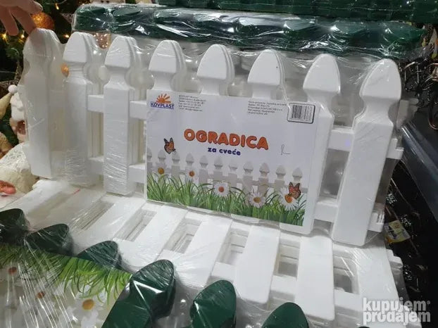 Ograda za travnjak 2 metra bela