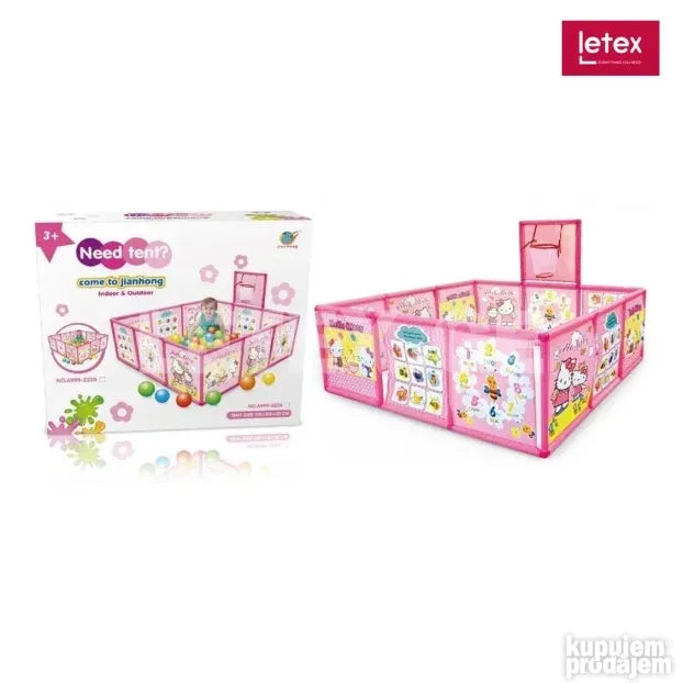 Ogradica sa kosem za bebe Plava i roze - Slika 3
