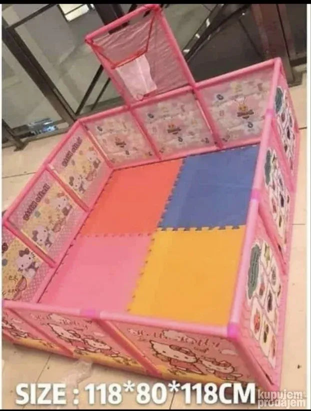 Ogradica sa kosem za bebe Plava i roze - Slika 5