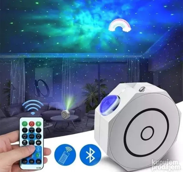 Oktagon zvezdani projektor sa bluetooth zvucnikom RIS V
