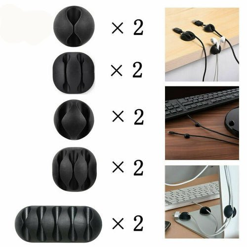 Organizujte Vase kablove lako Set od 10 drzaca za fiksiranje kablova