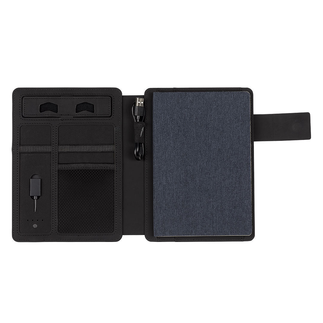 POWER NOTE portfolio sa notesom a5 i pomocnom baterijom 5000 mah plavi