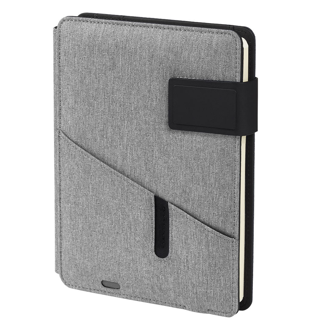 POWER NOTE portfolio sa notesom a5 i pomocnom baterijom 5000 mah sivi