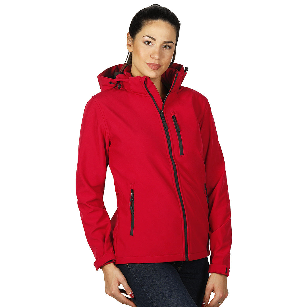 PROTECT WOMEN zenska softshell jakna sa skidajucom kapuljacom crvena