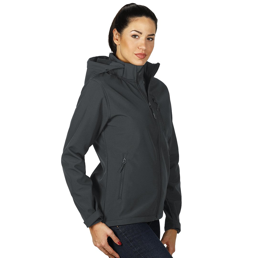 PROTECT WOMEN zenska softshell jakna sa skidajucom kapuljacom tamno siva