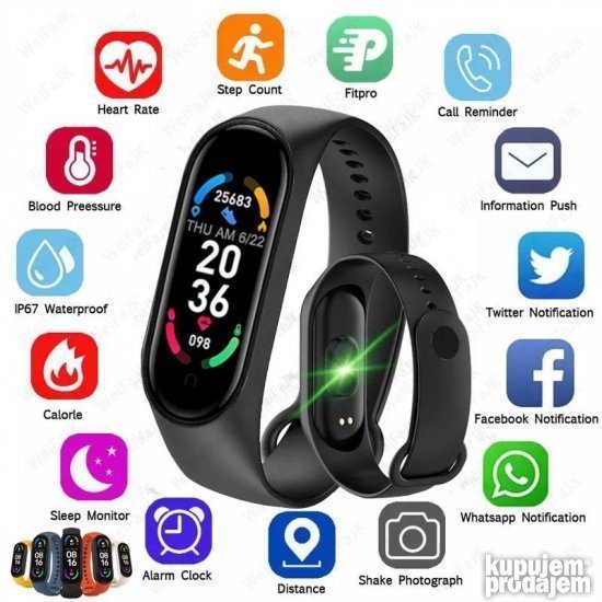 Pametna narukvica Fit Pro M6 Smart Band - Slika 6