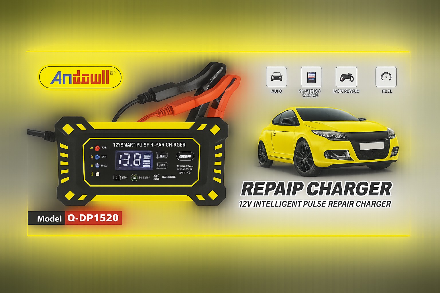Pametni punjac za auto akumulator 12V sa digitalnim displejom