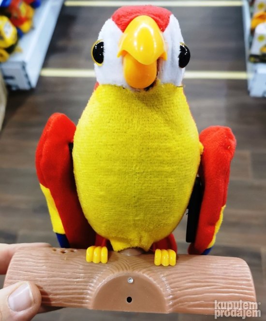 Papagaj koji ponavlja reci plisani papagaj