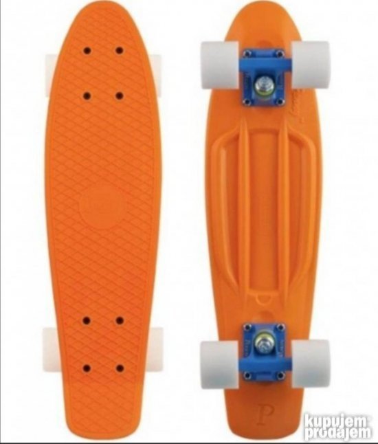 Pennyboard skejt 56cm narandzasti sa svetlecim tockovima