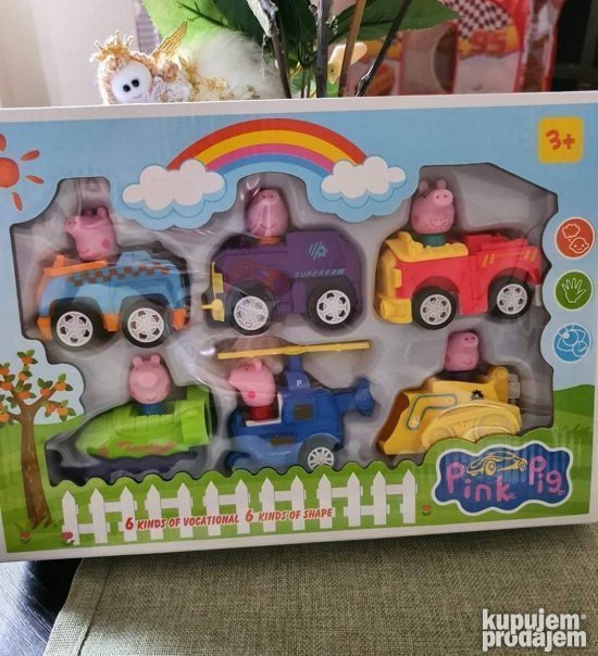 Pepa prase set od 6 autica sa mehanizom na potezanje - Slika 3