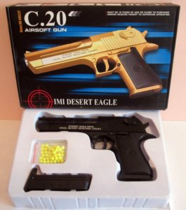 Pistolj za airsoft C20 metalni Desert Eagle i prigusivac
