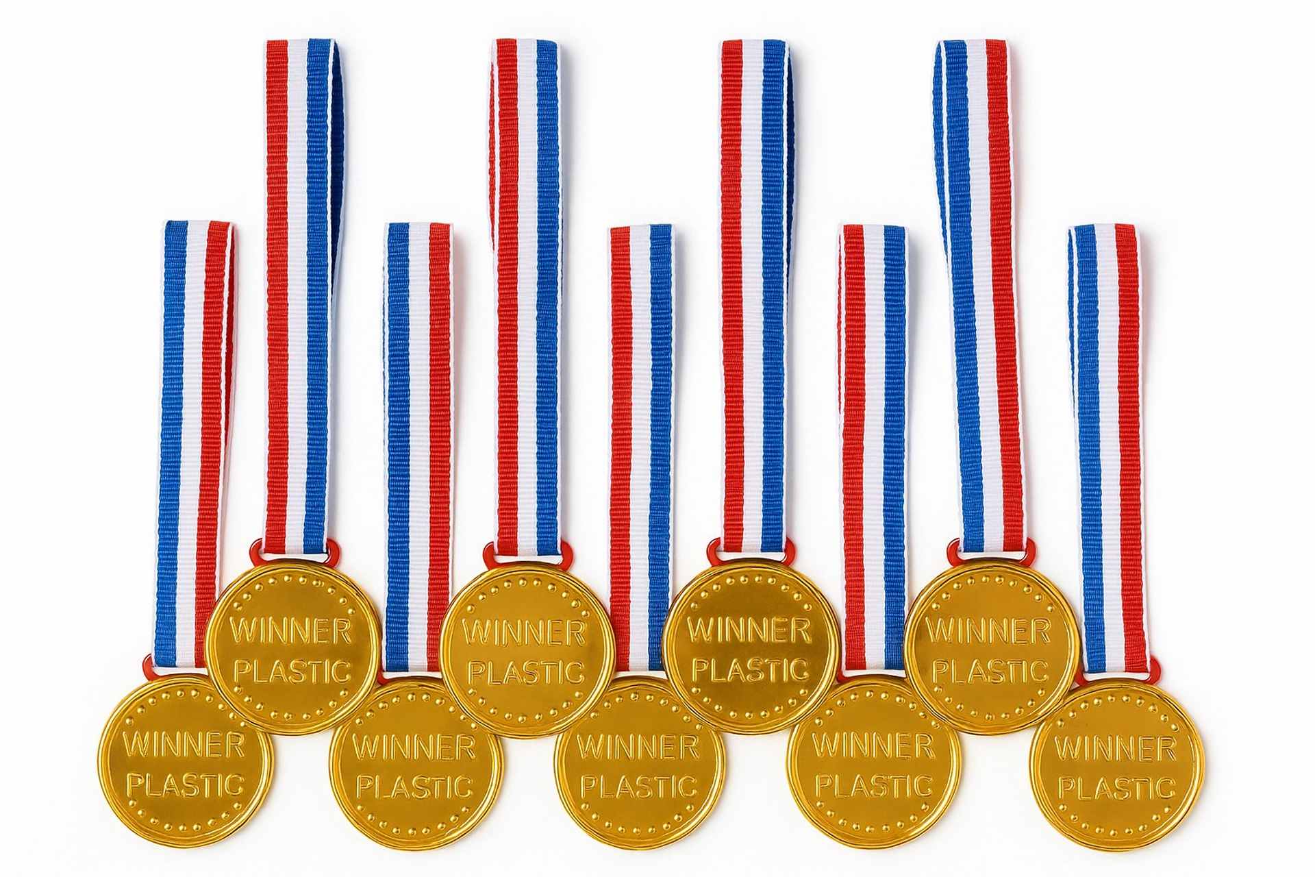 Plasticne medalje zlatne Set od 6 komada