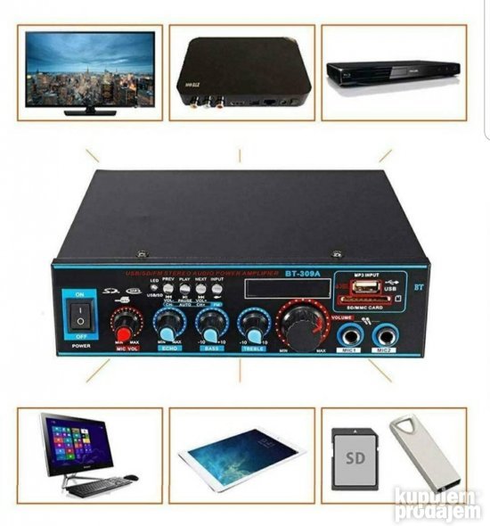 Pojacalo Digitalno Blutut Resiver i Pojacalo BT309A A - Slika 4