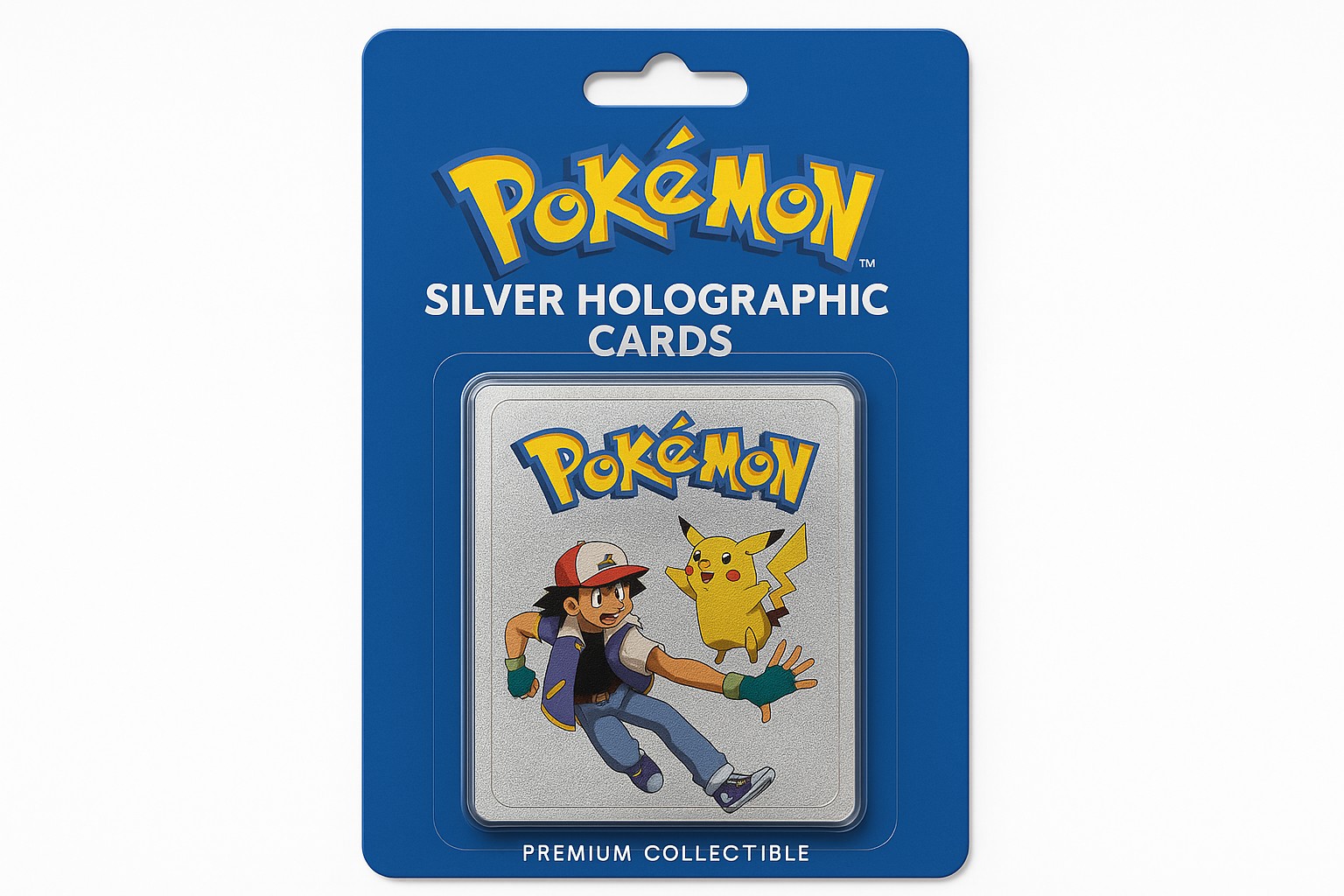 Pokemon Srebrne Holografske Karte Elegantna Kolekcija Ash i Pikachu