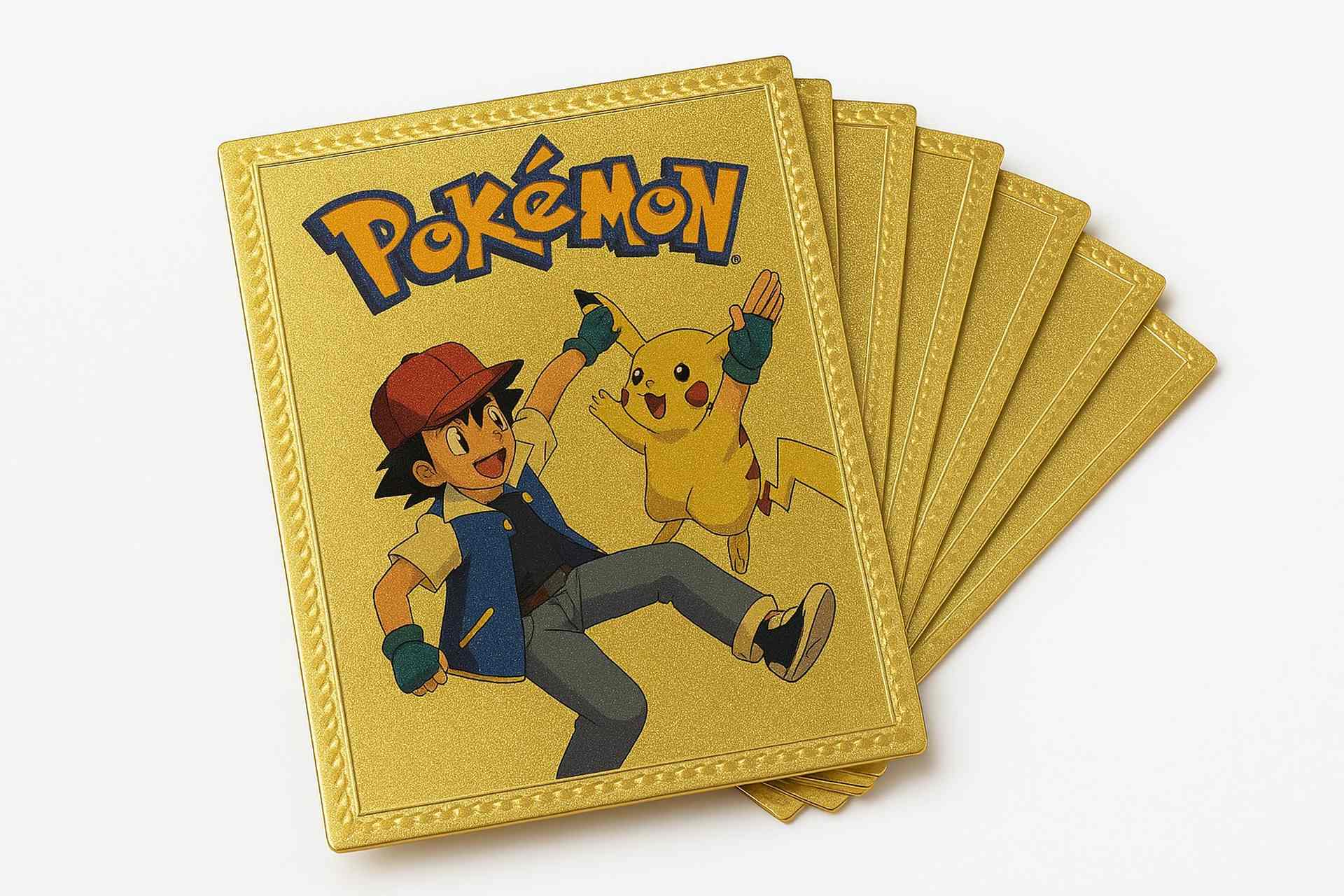 Pokemon Zlatne Holografske Karte Premium Kolekcija Ash i Pikachu