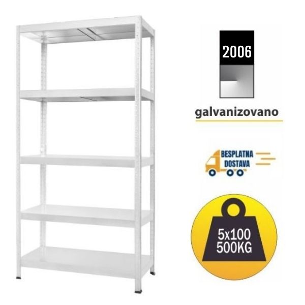 Polica Metal metal 180x90x40cm 5x100kg