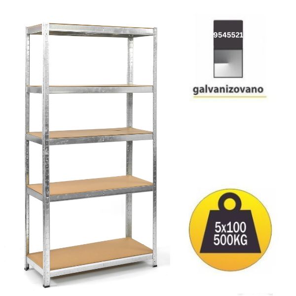 Polica metal medijapan 180x100x30cm 5x100kg galva