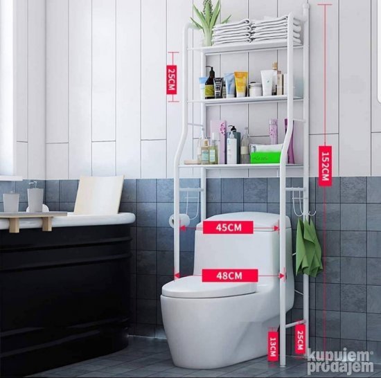 Polica za kupatilo Polica iznad wc solje polica - Slika 3