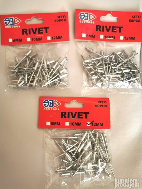 Pop Nitne 8 10 12mm SET 50 KOMADA