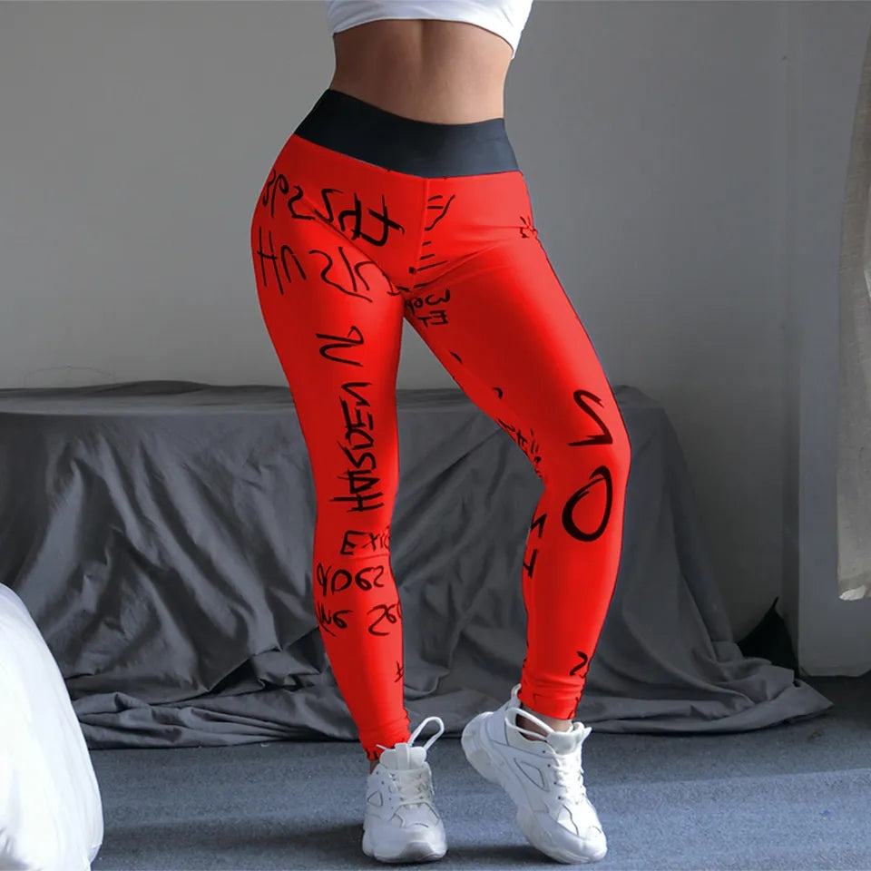 Popularne slim helanke za trening Crvene - Slika 4