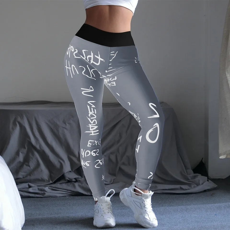 Popularne slim helanke za trening Sive - Slika 4