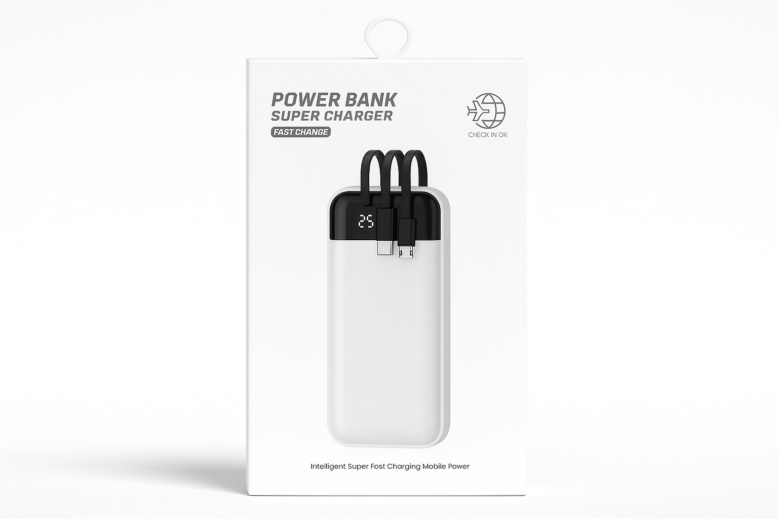Power Bank Super Charger sa Ugradenim Kablovima Digitalni Displej Fast Charge