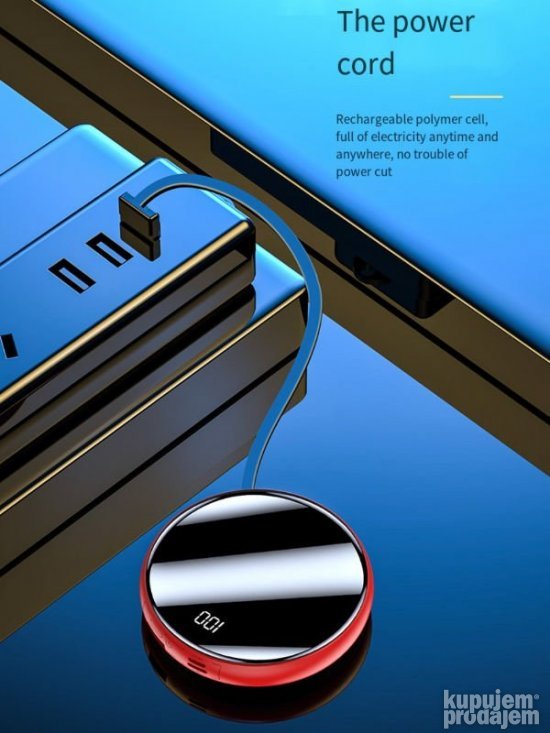 Power Bank Ultra tanak 10.000 mAh sa 4 kabla - Slika 8