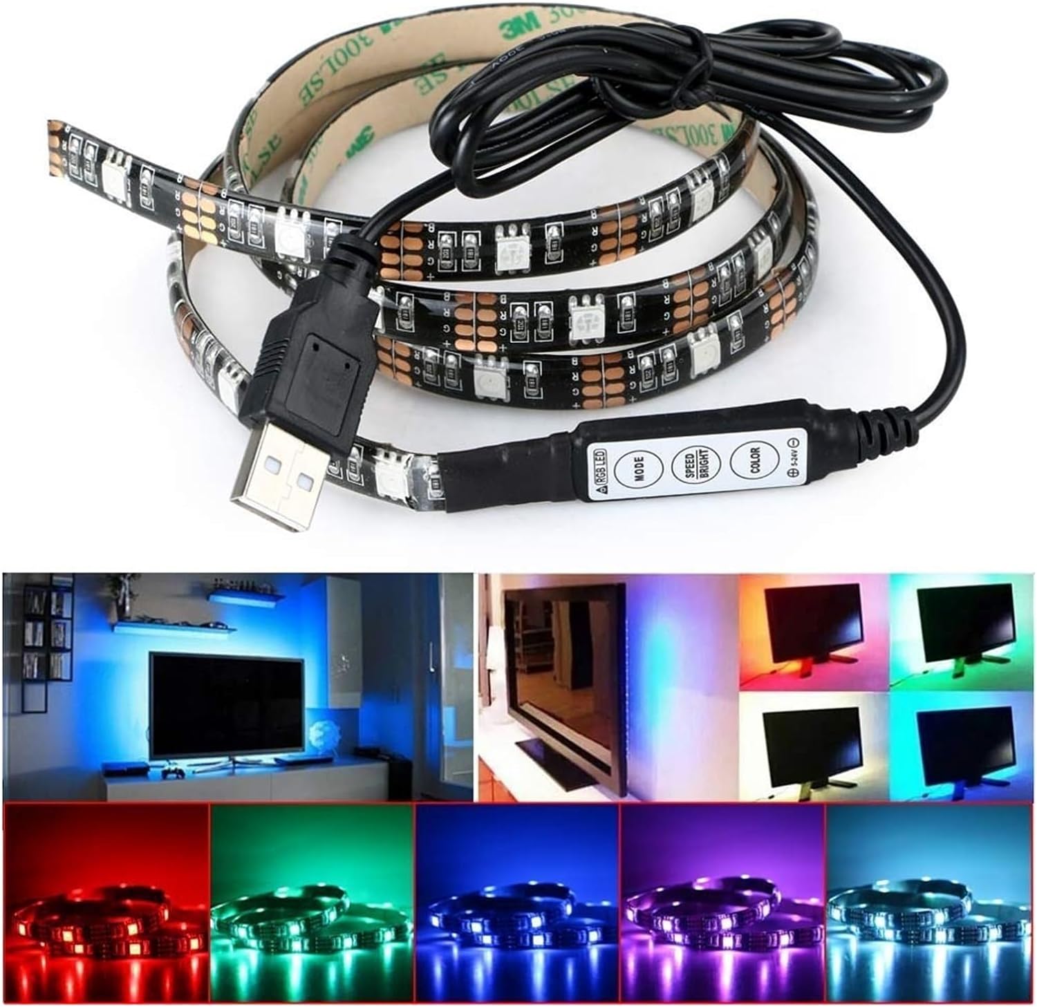 Pozadinsko Osvetljenje za Televizor USB Led RGB Traka 3m