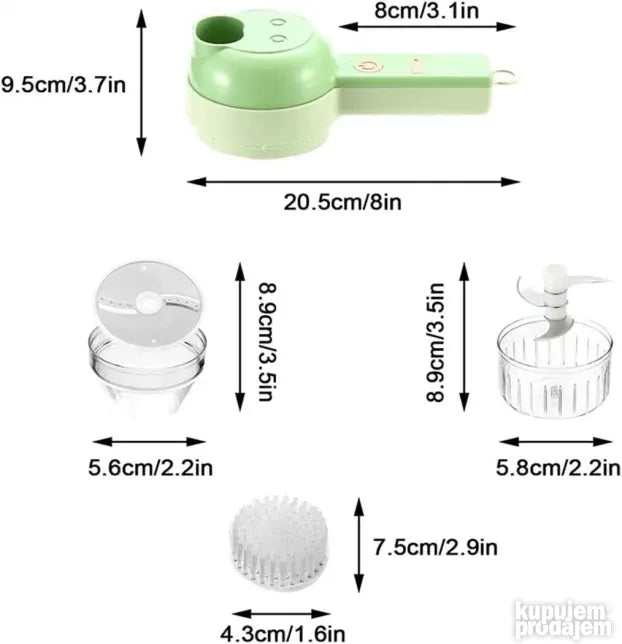 Prenosni Elektricni set 4in1 za secenje povrca