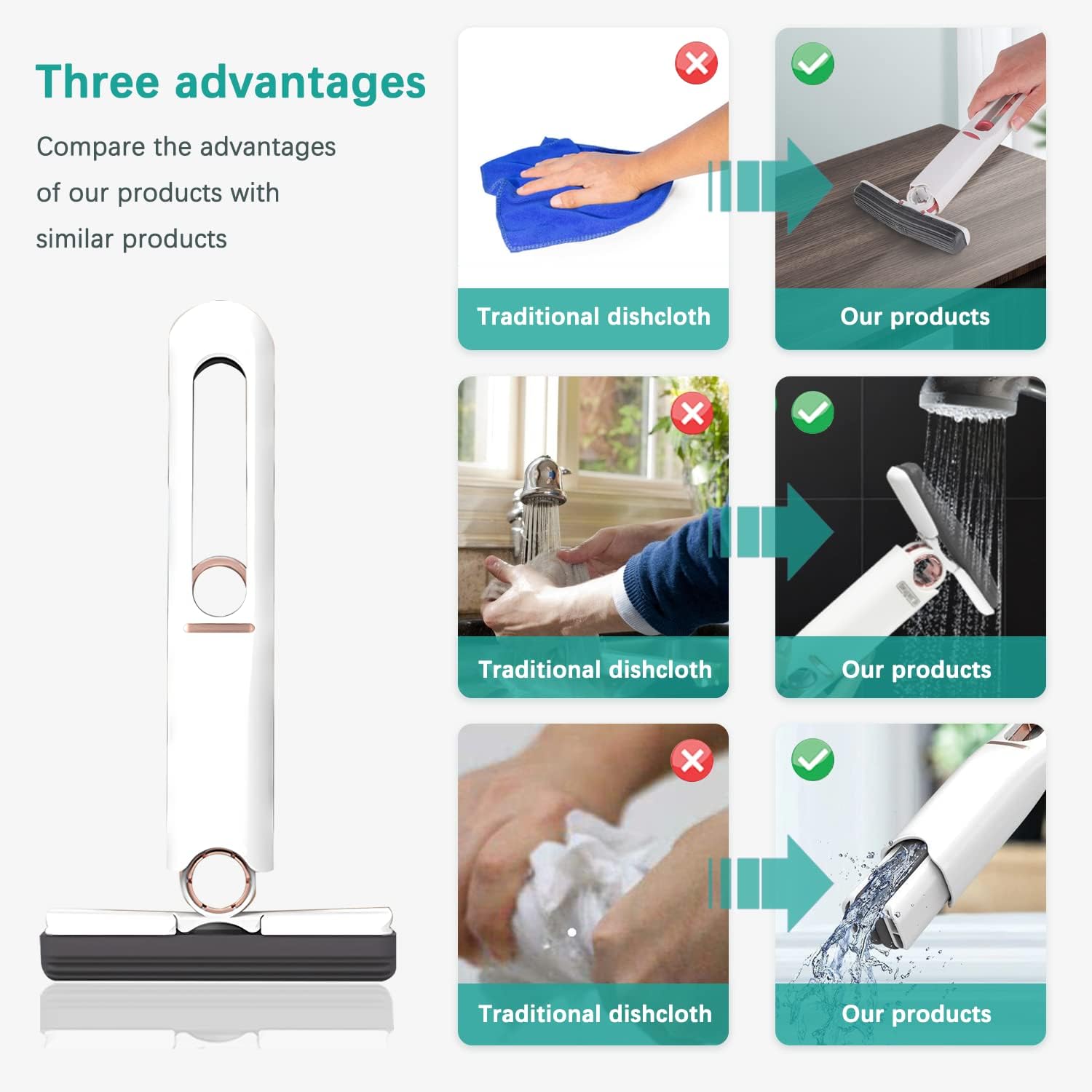 Prenosni Moćni Upijajući Mini Mop - Slika 5