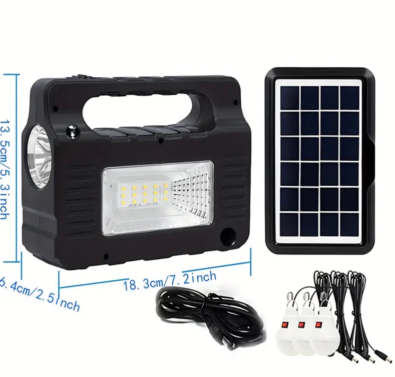 Prenosni Solarni Baterijski Sistem i Svetlo Punjac i Radio - Slika 5