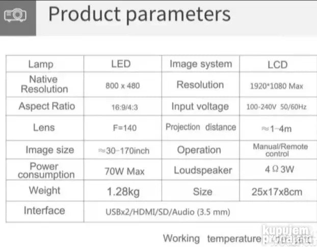Projektor Smart android projektor model T5 Smart - Slika 3