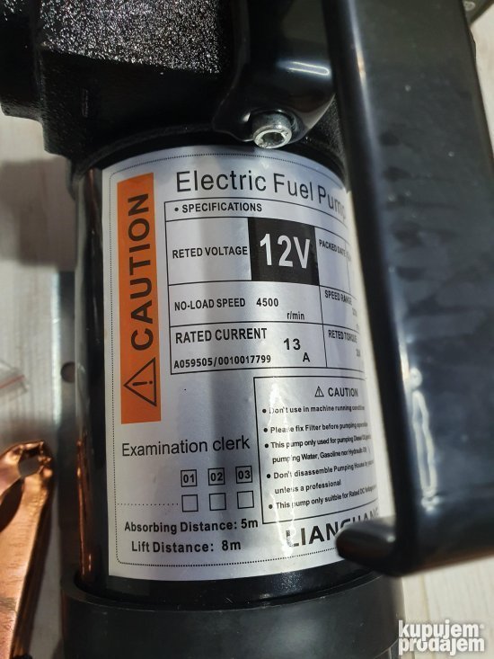 Pumpa za pretakanje gorivo i tecnosti 12V - Slika 3